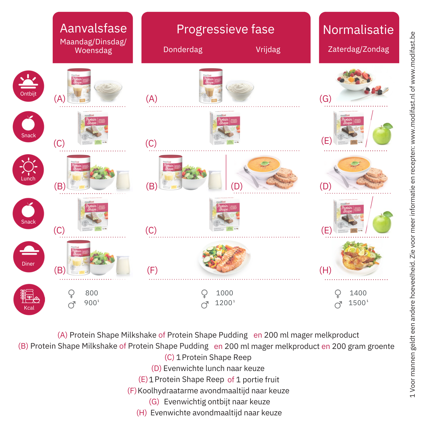 Modifast Protein Shape Weekschema man